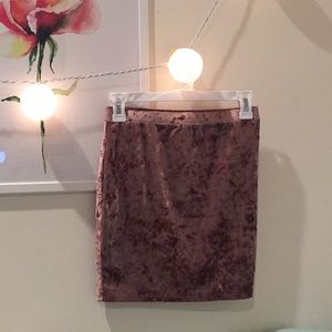 Pink Velvet Mini Skirt